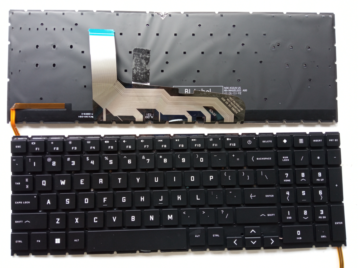 Picture of New Replacement Laptop Keyboard For HP 15-EN/15-EK with numeric keys BLACK Backlit (OEM) US Layout